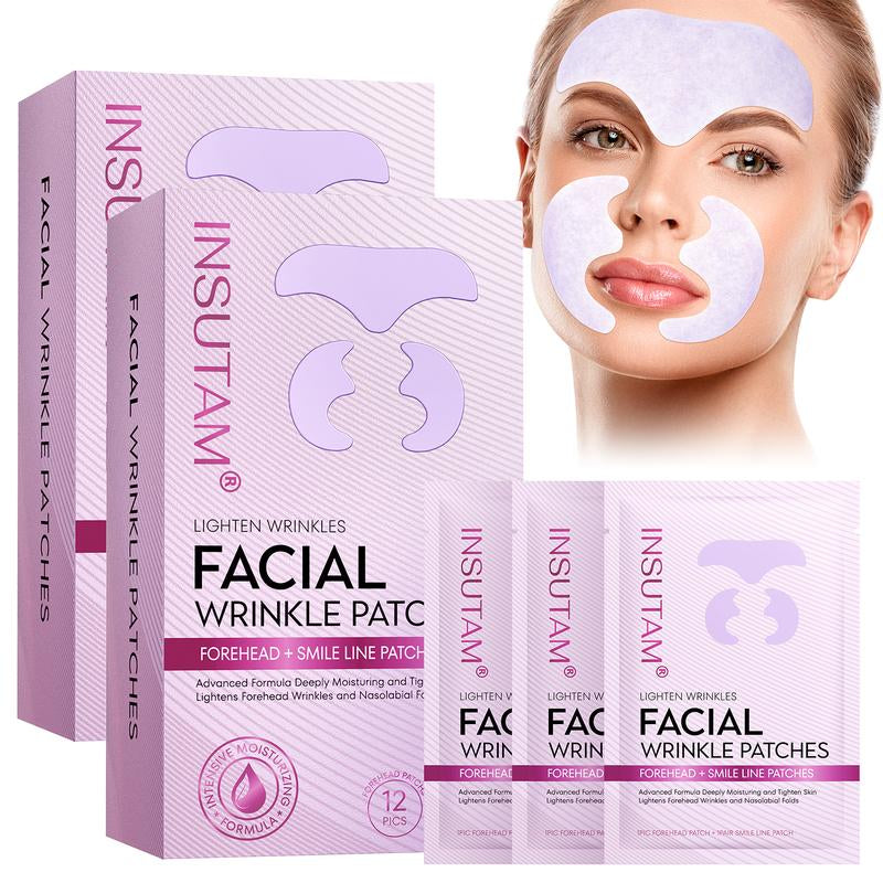 Forehead Wrinkle Patches for Anti-Wrinkles: Overnight Face Wrinkles Patches to Lift Smile Lines for Women 12Prs