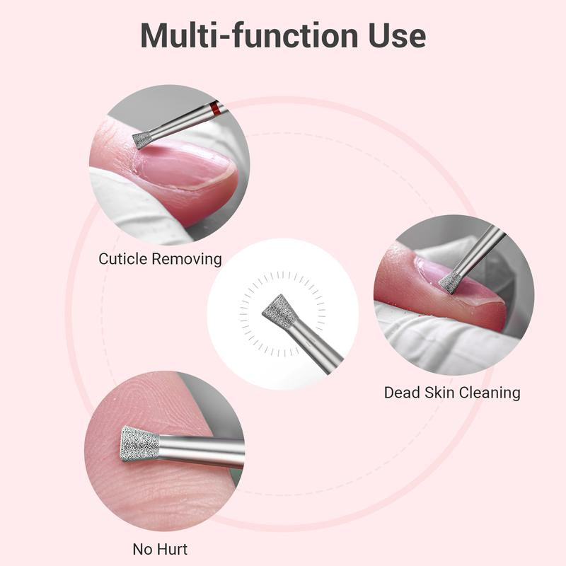 Melodysusie 6.7Mm Inverted Tapered Cuticle Clean Nail Drill Bit - Tungsten Carbide, 0.08Mm Depth, Two-Way Rotation for Nail Bed and Cuticle Care