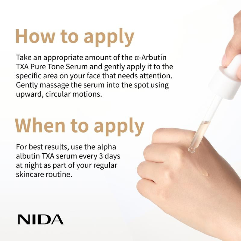 NIDA Alpha-Arbutin TXA Pure Tone Serum Dark Spots Skin Tone Glow