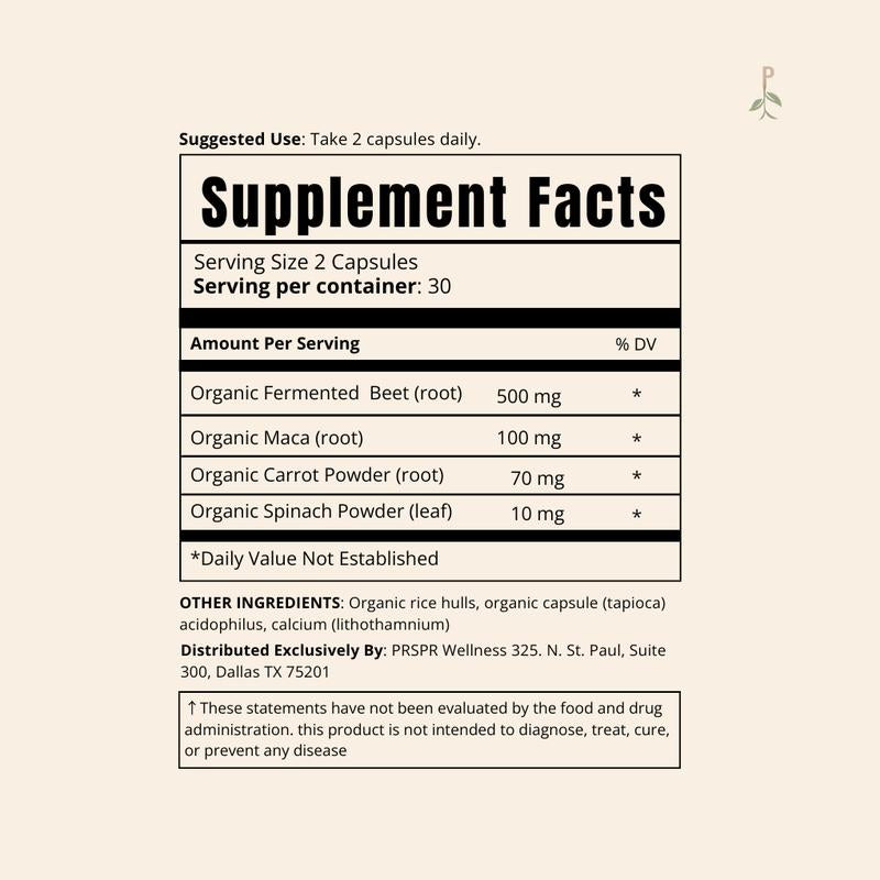 Fermented Beet and Maca 60 Capsules