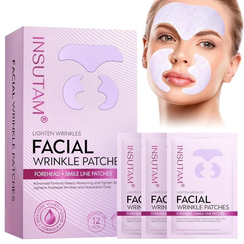 Forehead Wrinkle Patches for Anti-Wrinkles: Overnight Face Wrinkles Patches to Lift Smile Lines for Women 12Prs