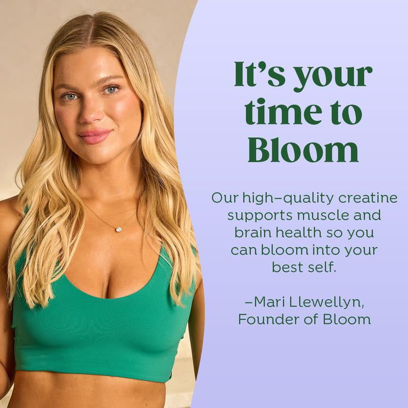 Bloom Nutrition Creatine Monohydrate Powder (40 Servings) - Supports Energy, Cognitive Health, Hydration & Post Workout Muscle Recovery