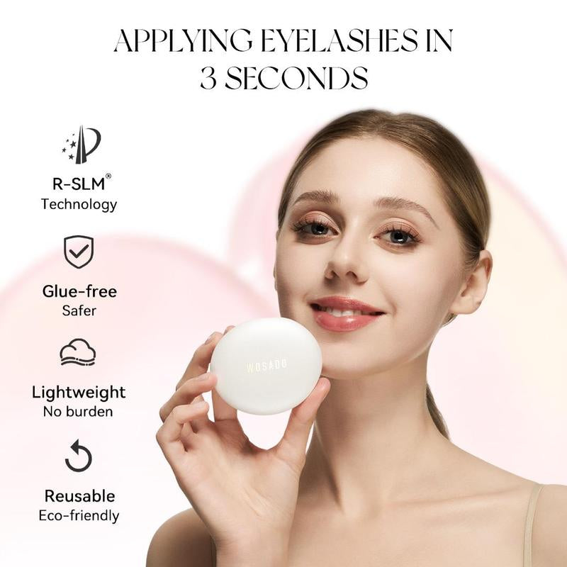 Wosado Soft Magnetic Eyelashes All-In-One Box, Reusable, Glue-Free, Waterproof, Lightweight, Natural Style Makeup Cosmetic