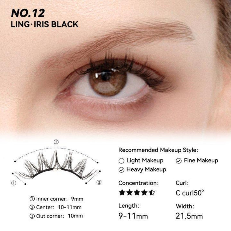 Wosado Soft Magnetic Eyelashes All-In-One Box, Reusable, Glue-Free, Waterproof, Lightweight, Natural Style Makeup Cosmetic