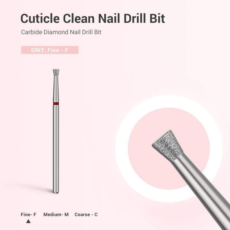 Melodysusie 6.7Mm Inverted Tapered Cuticle Clean Nail Drill Bit - Tungsten Carbide, 0.08Mm Depth, Two-Way Rotation for Nail Bed and Cuticle Care
