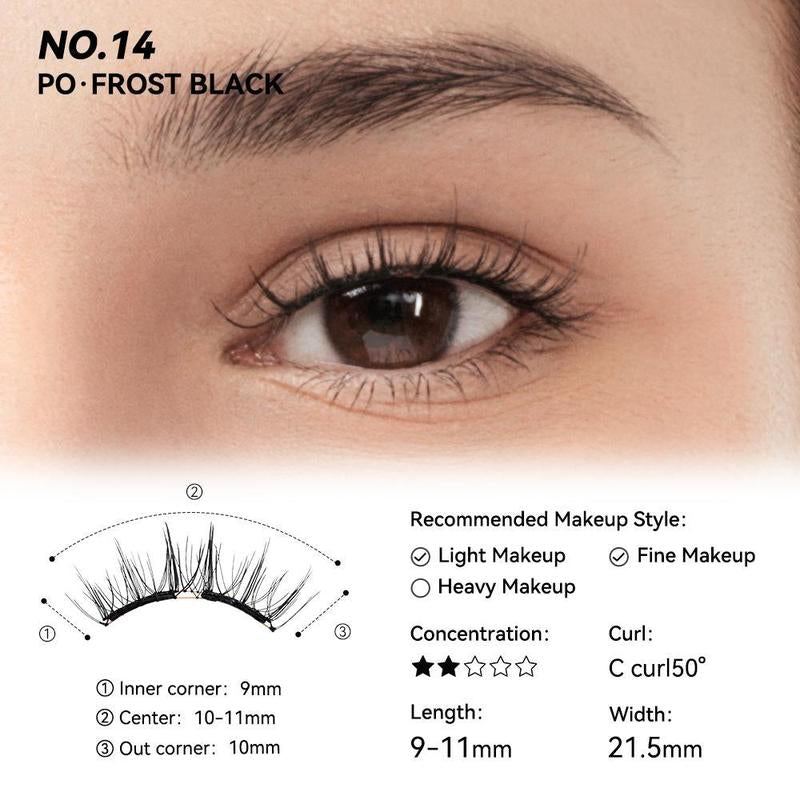 Wosado Soft Magnetic Eyelashes All-In-One Box, Reusable, Glue-Free, Waterproof, Lightweight, Natural Style Makeup Cosmetic